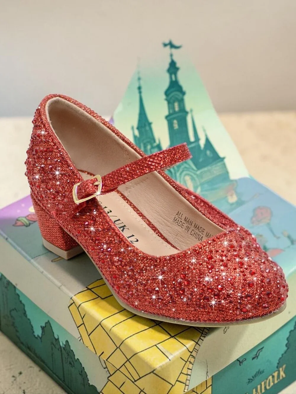 Girls Sparkle Mary Jane Wizard Of Oz Dorothy Inspired Dress Shoes - Red